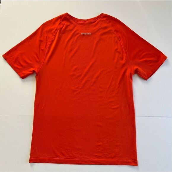 Patagonia Short-Sleeved Capilene Cool Trail Tech Shirt Bright Orange Size Large - Picture 3 of 9